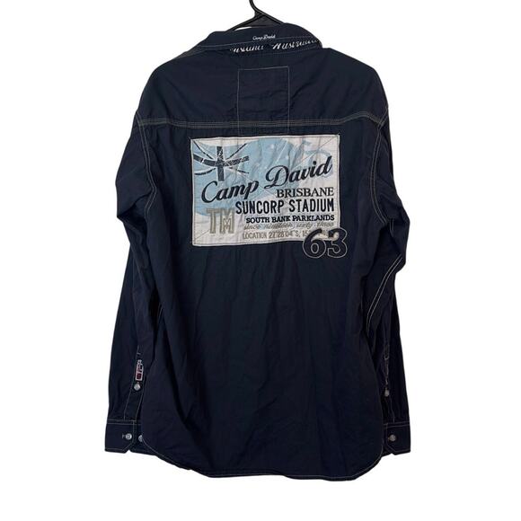 Camp David Australia Men’s Button Down Embroidered Shirt Size XL Graphic Rugby - Picture 3 of 9
